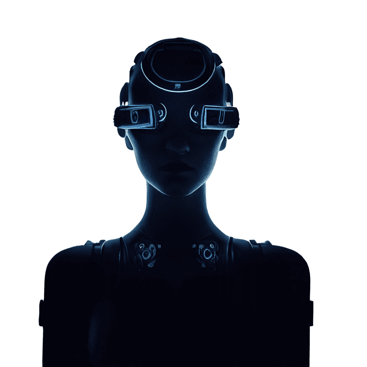 Cyberpunk woman portrait - futuristic neon style